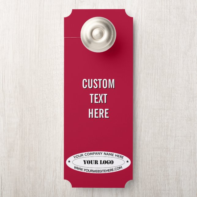 Branded Company Logo Text Door Hanger Template (Op knop)