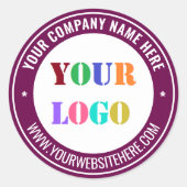 Branded Company Logo Text Round Sticker Template (Voorkant)