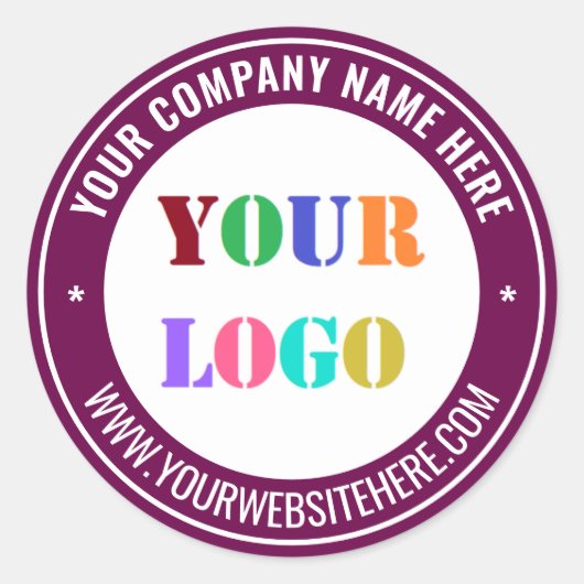 Branded Company Logo Text Round Sticker Template (Voorkant)