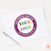 Branded Company Logo Text Round Sticker Template (Envelop)