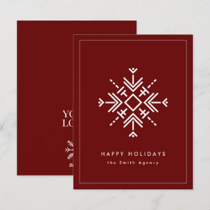 Branded Corporate Modern Snowflake Holiday Kaart