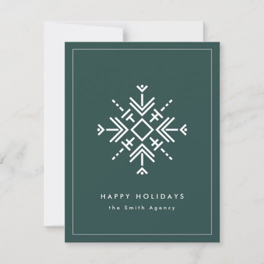 Branded Corporate Modern Snowflake Holiday Kaart (Voorkant)