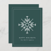 Branded Corporate Modern Snowflake Holiday Kaart (Voorkant / Achterkant)