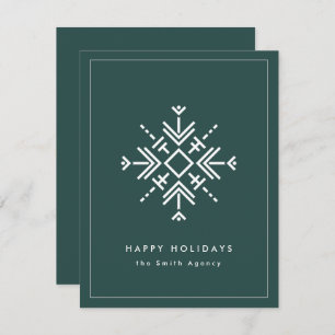 Branded Corporate Modern Snowflake Holiday Kaart