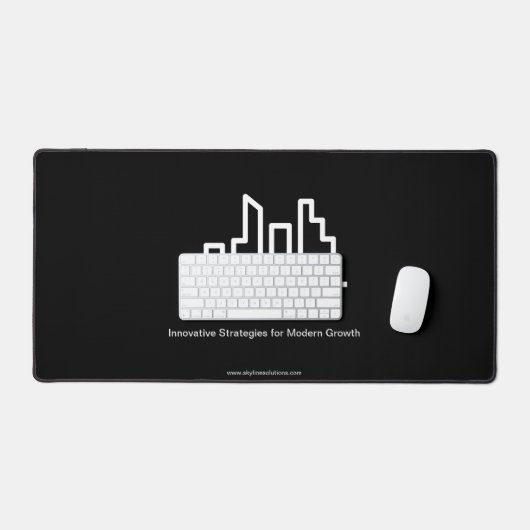 Branded Dark Black en White Professional Desk Mat (Keyboard & Muis)