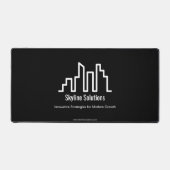 Branded Dark Black en White Professional Desk Mat (Voorkant)