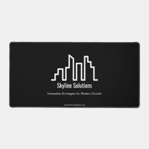 Branded Dark Black en White Professional Desk Mat