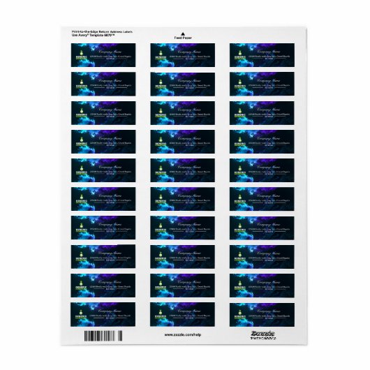 Branded gepersonaliseerd bedrijfsadres etiket (Full Sheet)