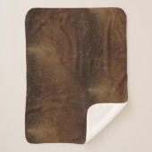 Branded Koeienhuid Faux Leather Naadloos Patroon Sherpa Deken (Voorkant)