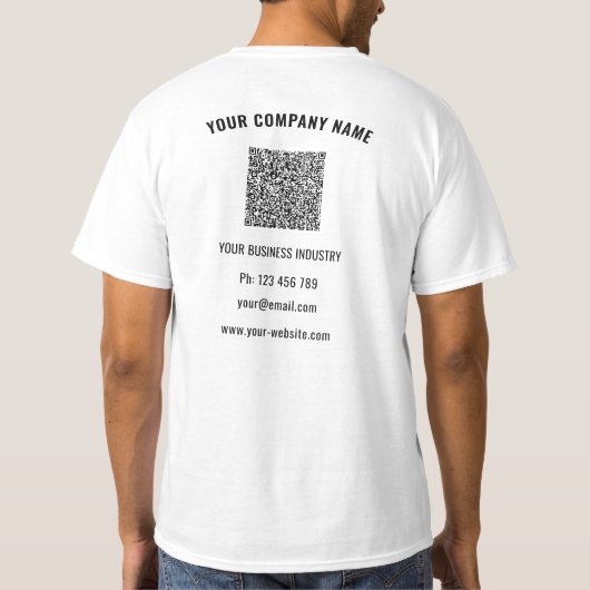 Branded Logo and QR Code Business T-Shirt Template (Achterkant)