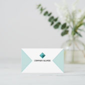 Branded Logo Blauwgroen & White Visitekaartje (Staand voorkant)