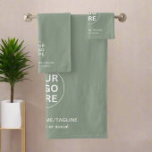Branded Logo & Tekst Sage Groene Zakelijke Promoti Bad Handdoek