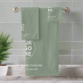Branded Logo & Tekst Sage Groene Zakelijke Promoti Bad Handdoek