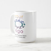 Branded met uw Logo en gegevens Gepersonaliseerd Koffiemok (Voorkant links)