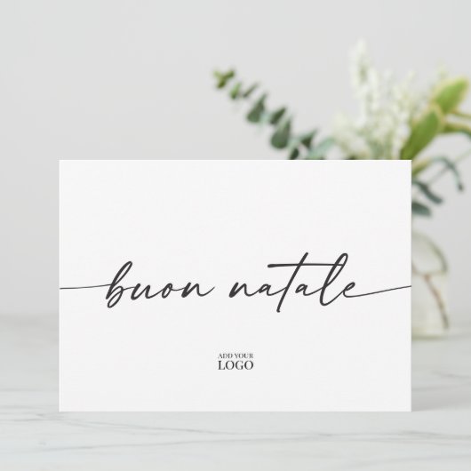 Branded Modern Buon Natale Italiaans Kerst Kaart (Staand voorkant)