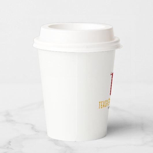 Branded Paper Cup met deksel - 8oz Papieren Bekers (Rechts)