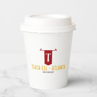 Branded Paper Cup met deksel - 8oz Papieren Bekers