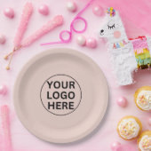 Branded Promotional Business Logo Blush Pink Papieren Bordje (Feest)