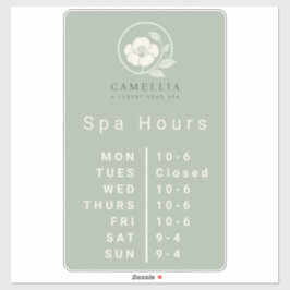 Branded Spa Winkeluren Ramen Vinyl Decal Sticker