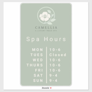 Branded Spa Winkeluren Ramen Vinyl Decal Sticker