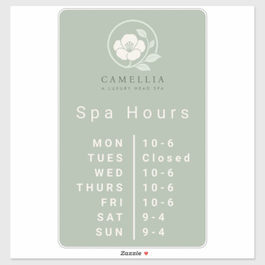 Branded Spa Winkeluren Ramen Vinyl Decal Sticker (Vel)
