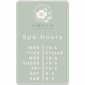 Branded Spa Winkeluren Ramen Vinyl Decal Sticker (Voorkant)