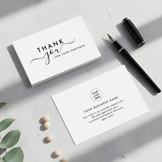 Branded Stylish Modern Thank You Business Inserts Visitekaartje