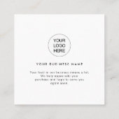 Branded Thank You Logo Modern Vierkante Visitekaartje (Achterkant)