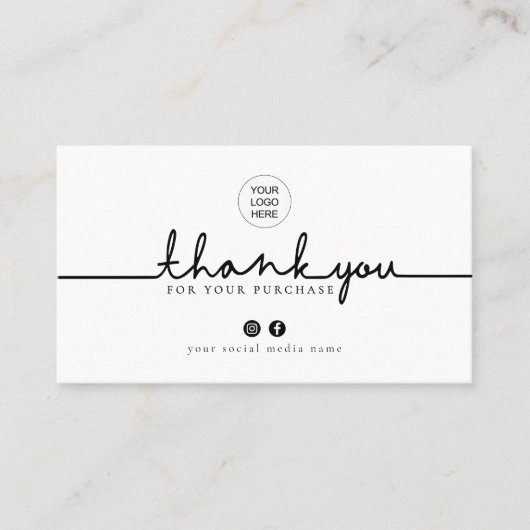 Branded Thank You Social Media Promotional Visitekaartje (Voorkant)