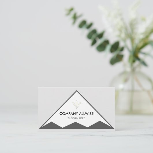 Branded Triangles op Silver Grey & White Visitekaartje (Staand voorkant)