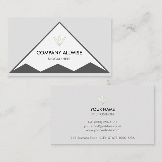 Branded Triangles op Silver Grey & White Visitekaartje (Voorkant / Achterkant)