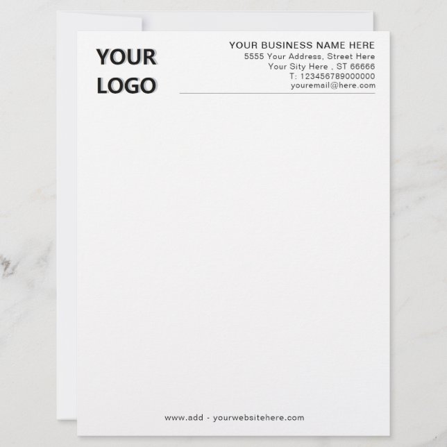 Branded Uw Logo en QR-code Briefhoofd Voorbeeld (Voorkant)