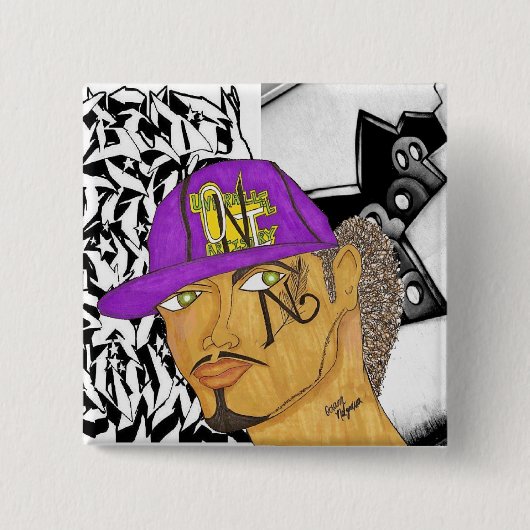 Branded Vierkante Button 5,1 Cm (Voorkant)