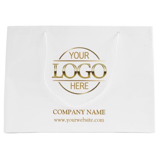 Branded White Gold Business Logo Promotionele Groot Cadeauzakje (Voorkant)