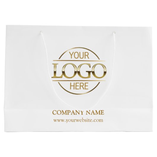 Branded White Gold Business Logo Promotionele Groot Cadeauzakje (Achterkant)