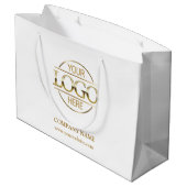 Branded White Gold Business Logo Promotionele Groot Cadeauzakje (Achterkant Gekanteld)