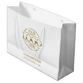 Branded White Gold Business Logo Promotionele Groot Cadeauzakje (Voorkant Gekanteld)
