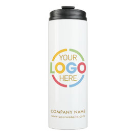 Branded White Gold Corporate Company Zakelijk Logo Thermosbeker