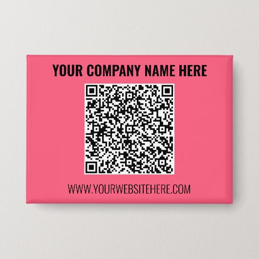 Branded Your QR Code and Text Promotional Button (Voorkant)