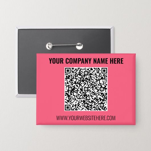 Branded Your QR Code and Text Promotional Button (Voorkant / Achterkant)
