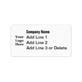 Branded Zwart-wit Uw Logo hier Adres Etiket (Voorkant)