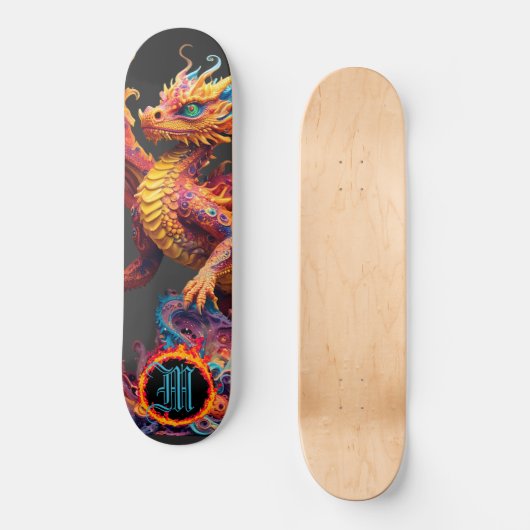 *~* Brandelement AP88 Elementaire Dragon Fierce Persoonlijk Skateboard (Voorkant)