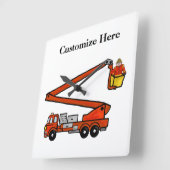 Brandemmer Truck Clock past het aan! Vierkante Klok (Hoek)