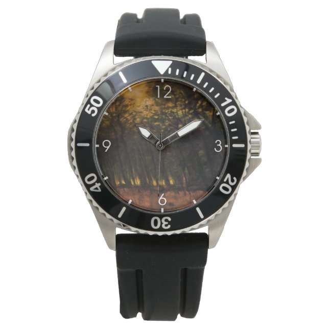 Branden in het bos (door Laszlo Mednyanszky) Horloge (Voorkant)