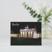 brandenburg berlin nacht briefkaart (Staand voorkant)
