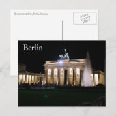 brandenburg berlin nacht briefkaart (Voorkant / Achterkant)