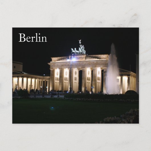 brandenburg berlin nacht briefkaart (Voorkant)