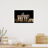brandenburg berlin nacht poster (Keuken)