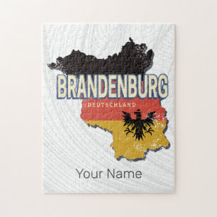 Brandenburg Duitsland Retro State Kaart Vintage Legpuzzel
