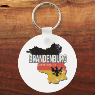 Brandenburg Duitsland Retro State Kaart Vintage Sleutelhanger